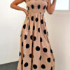 Street Polka Dot Split Joint Spaghetti Strap A Line Dresses