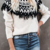 Fashion Street Print Tassel Turtleneck Tops