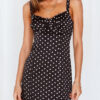 Street Polka Dot Split Joint Spaghetti Strap A Line Dresses