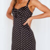 Street Polka Dot Split Joint Spaghetti Strap A Line Dresses