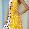 Fashion Street Polka Dot Split Joint V Neck A Line Dresses