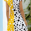 Fashion Street Polka Dot Split Joint V Neck A Line Dresses