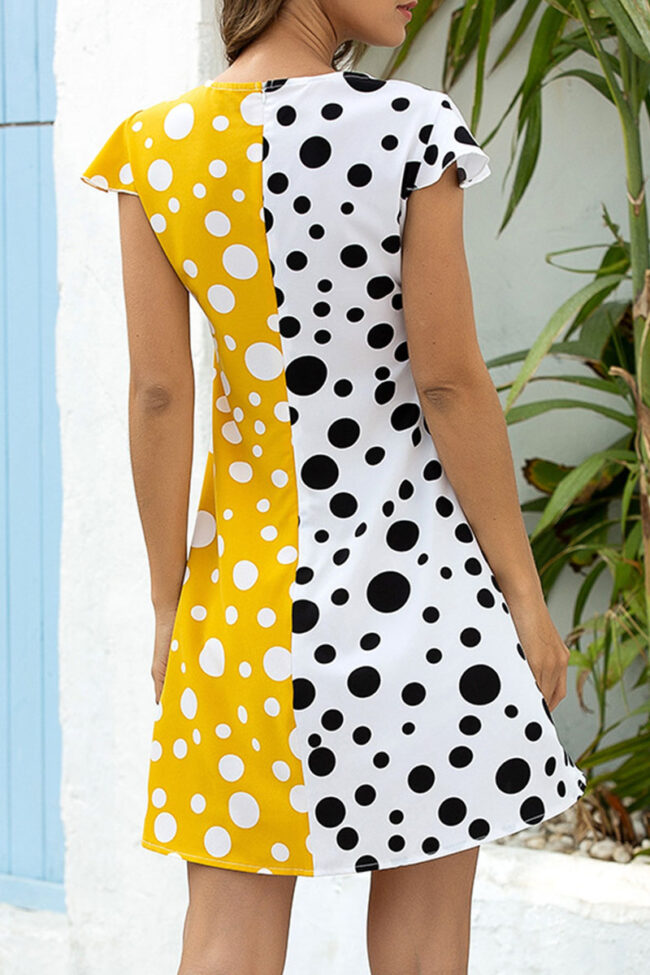 Fashion Street Polka Dot Split Joint V Neck A Line Dresses