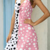 Fashion Street Polka Dot Split Joint V Neck A Line Dresses