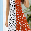 Fashion Street Polka Dot Split Joint V Neck A Line Dresses