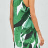 Street Print Split Joint Spaghetti Strap Straight Dresses