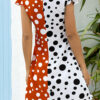 Fashion Street Polka Dot Split Joint V Neck A Line Dresses