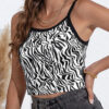 Fashion Street Print Split Joint Spaghetti Strap Tops