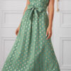 Fashion Street Polka Dot Split Joint V Neck Princess Dresses