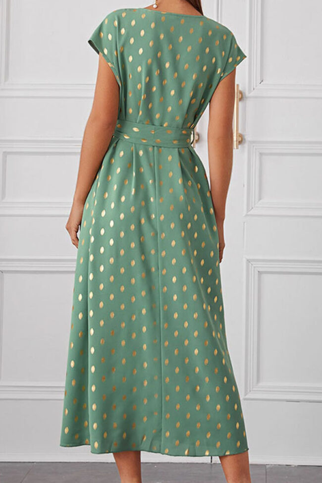 Fashion Street Polka Dot Split Joint V Neck Princess Dresses