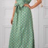 Fashion Street Polka Dot Split Joint V Neck Princess Dresses