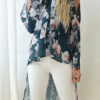 Fashion Street Print Asymmetrical O Neck Tops