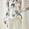 Fashion Street Print Asymmetrical O Neck Tops