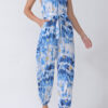 Fashion Street Print Backless Halter Loose Jumpsuits