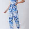 Fashion Street Print Backless Halter Loose Jumpsuits