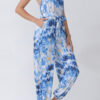 Fashion Street Print Backless Halter Loose Jumpsuits