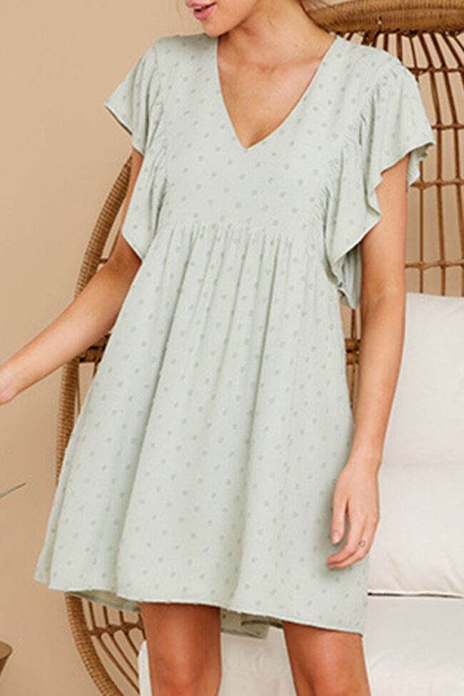 Fashion Street Solid Split Joint V Neck A Line Dresses