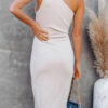 Fashion Sweet Solid Frenulum One Shoulder A Line Dresses