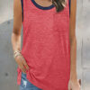 Fashion Sweet Solid Split Joint O Neck Tops