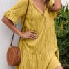 Fashion Sweet Solid Split Joint V Neck A Line Dresses