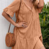 Fashion Sweet Solid Split Joint V Neck A Line Dresses