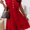 Fashion Sweet Solid Split Joint V Neck A Line Dresses