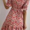 Fashion Street Print Split Joint V Neck A Line Dresses