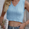 Fashion Street Solid Split Joint V Neck Tops