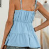 Fashion Sweet Solid Split Joint V Neck Tops