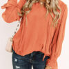 Fashion Sweet Solid Split Joint V Neck Tops