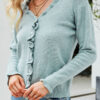 Fashion Street Solid Split Joint V Neck Tops