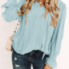 Fashion Sweet Solid Split Joint V Neck Tops