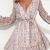 Fashion Sweet Striped Split Joint V Neck A Line Dresses