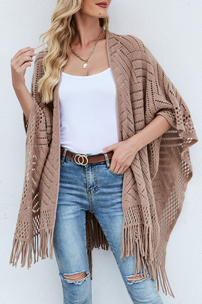 Fashion Street Solid Tassel Tops