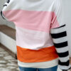 Fashion Sweet Striped Split Joint V Neck T-Shirts