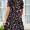 Fashion Street Print Split Joint V Neck A Line Dresses