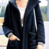 Fashion Street Solid Split Joint Hooded Collar Outerwear