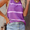 Fashion Street Striped Split Joint O Neck Tops