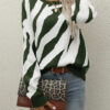 Fashion Street Striped Split Joint O Neck Tops