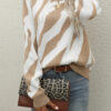 Fashion Street Striped Split Joint O Neck Tops