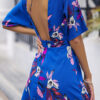 Fashion Street Print Split Joint V Neck A Line Dresses