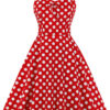 Vintage Polka Dot Split Joint Spaghetti Strap Princess Dresses