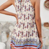 Fashion Vintage Print Split Joint Halter A Line Dresses