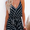 Fashion Street Striped Split Joint V Neck A Line Dresses