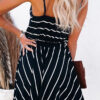 Fashion Street Striped Split Joint V Neck A Line Dresses