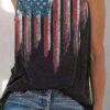 Fashion Street Print Split Joint O Neck Tops