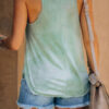 Fashion Street Tie Dye Split Joint O Neck Tops