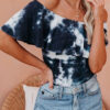 Fashion Street Tie Dye Split Joint Off the Shoulder T-Shirts