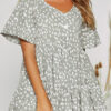 Fashion Street Print Split Joint V Neck A Line Dresses