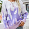 Fashion Street Print Split Joint O Neck Tops